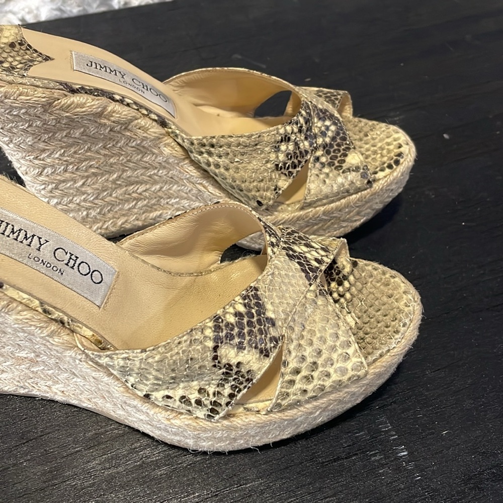 Jimmy Choo Dovina snake print wedges/ espadrilles - Picture 9 of 16